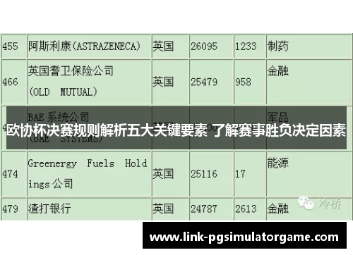 欧协杯决赛规则解析五大关键要素 了解赛事胜负决定因素
